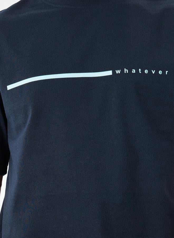 Styli Slogan Print Crew Neck Oversized T-Shirt - Image 2